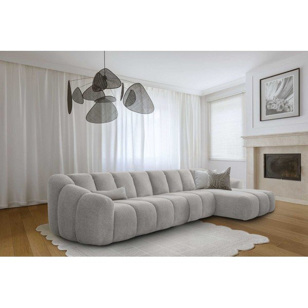 Colțar gri deschis (cu colț pe partea dreaptă/cu șezlong) Shell – Miuform-image-1