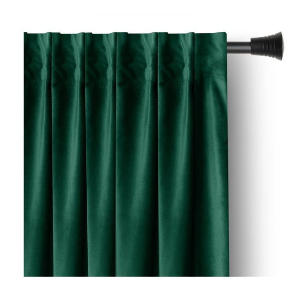 Draperie verde-închis dimout (semi-opacă) din catifea 140x270 cm Pleat – Restilo