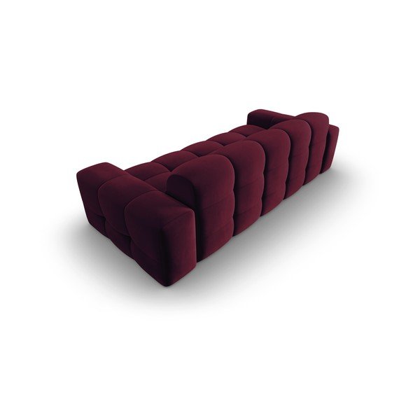 Canapea burgundy cu tapițerie din catifea 222 cm Kendal – Micadoni Home-image-4