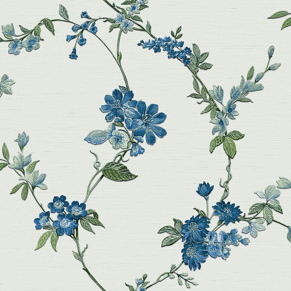 Tapet vlies 10 m x 53 cm Floral Blue – Vavex
