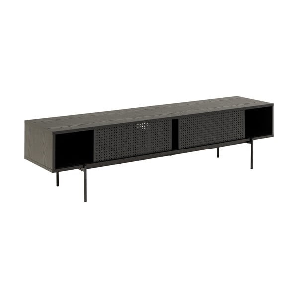 Comodă TV neagră cu aspect de lemn de frasin 180x44,5 cm Angus – Actona-image-3