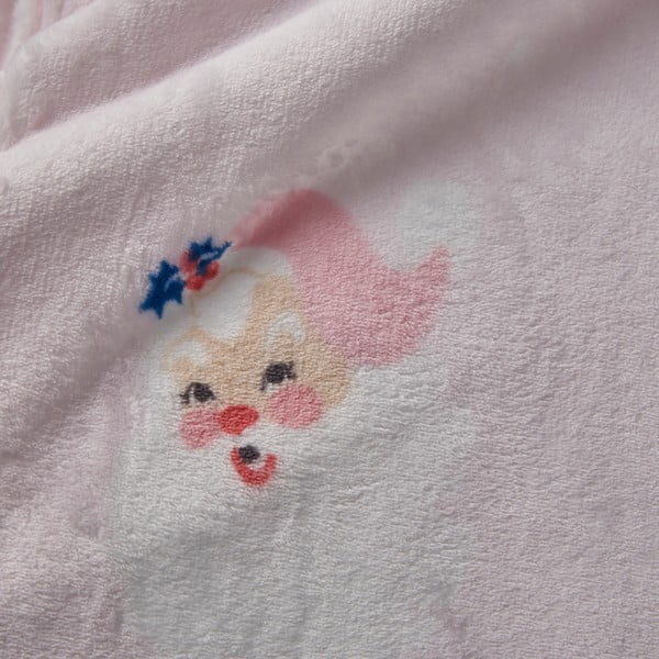 Pătură roz-deschis din micropluș/cocolino 130x170 cm  cu model de Crăciun Vintage Christmas Santa – Catherine Lansfield-image-2