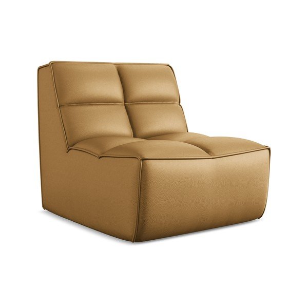 Modul pentru canapea modulară maro coniac cu tapițerie din imitație de piele Kalai – Makamii-image-3