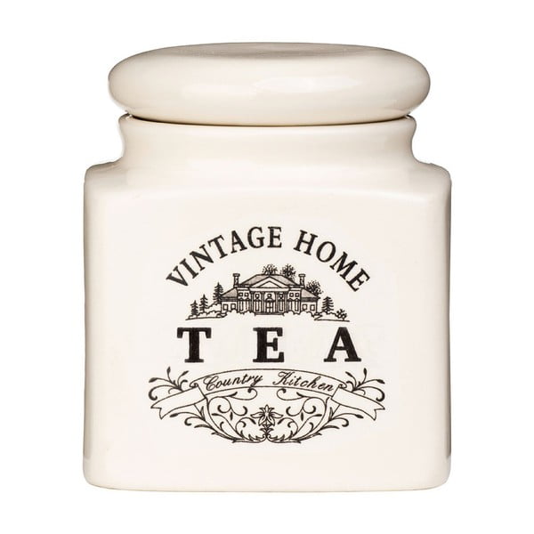 Recipient ceramic ceai Premier Housewares Vintage Home, crem