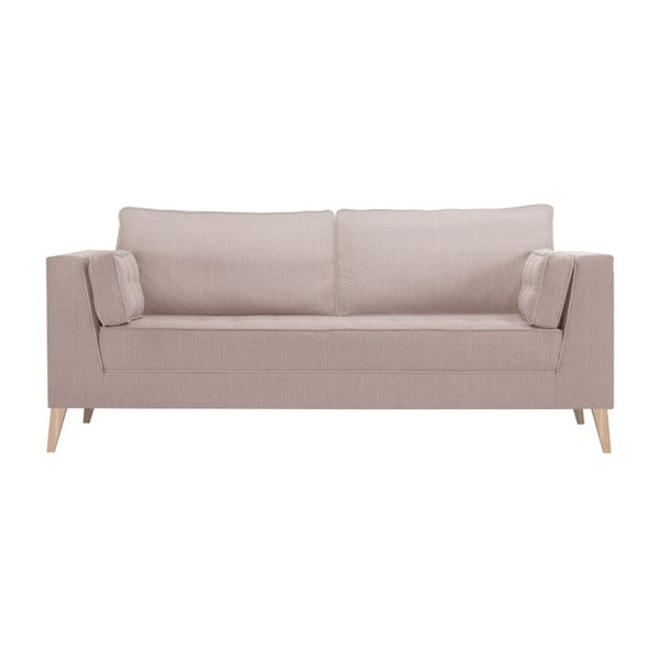 Canapea cu 3 locuri Stella Cadente Atalaia roz, cu țesătura crem