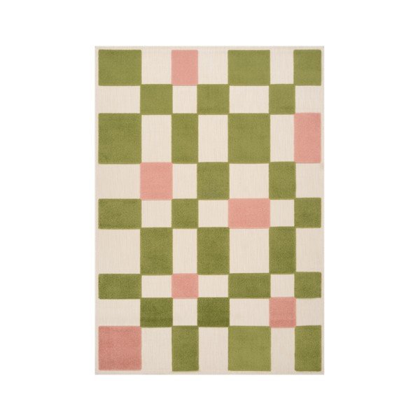 Covor tip traversă pentru interior și exterior verde/roz 80x150 cm Valma – Jotex