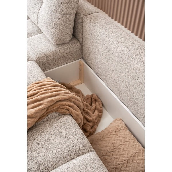 Colțar modular bej extensibil/cu spațiu de depozitare (cu colț pe partea stângă) Lulu – Miuform-image-1