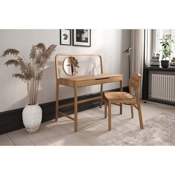 Masă de machiaj din lemn   de stejar 57x110 cm Twig – The Beds-image-3