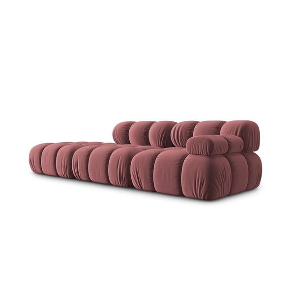 Canapea roz cu tapițerie din catifea 282 cm Bellis – Micadoni Home-image-3