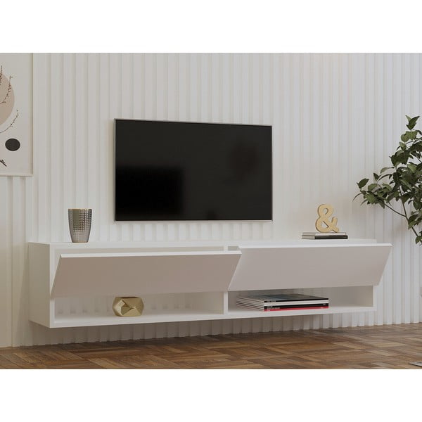 Comodă TV albă 141x31x30 cm Arges – Kalune Design-image-3