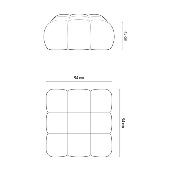 Taburet modular gri deschis cu tapițerie din țesătură bouclé Bellis – Micadoni Home-image-4