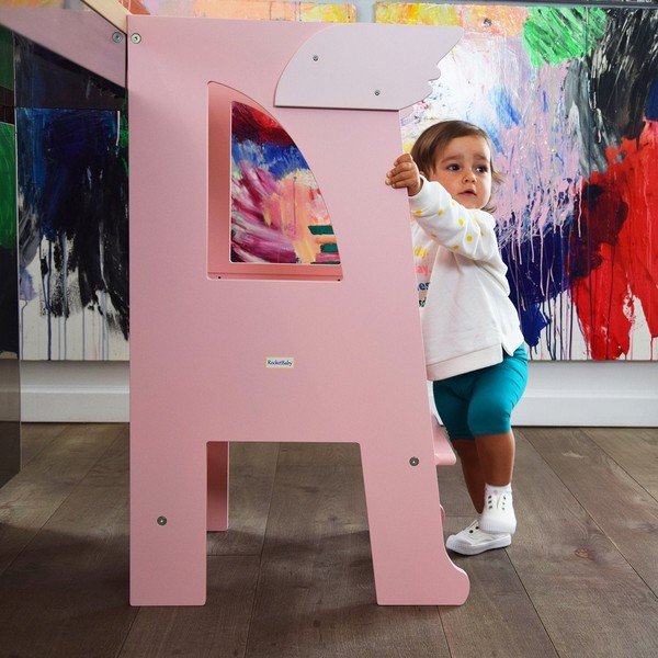 Aripi suplimentare roz pentru turnul de învățare Montessori - Rocket Baby-image-3