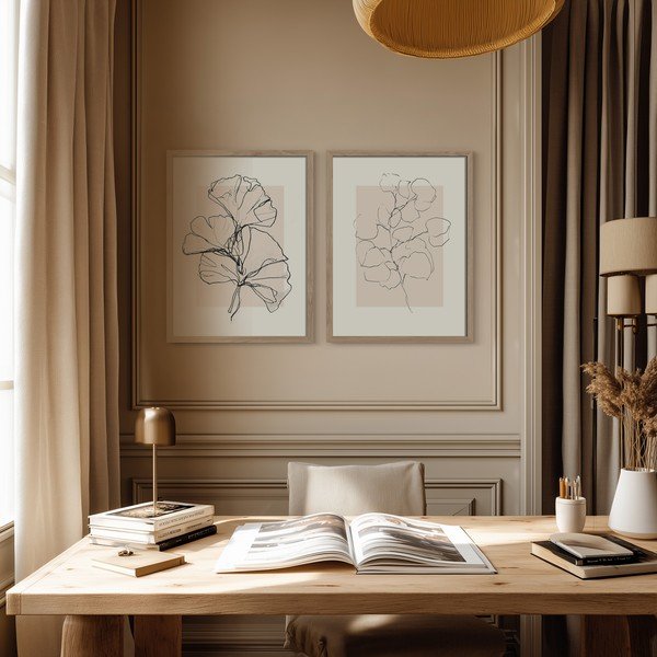 Tablouri cu ramă 2 buc. imprimate 30x40 cm Floral Set – Styler-image-1