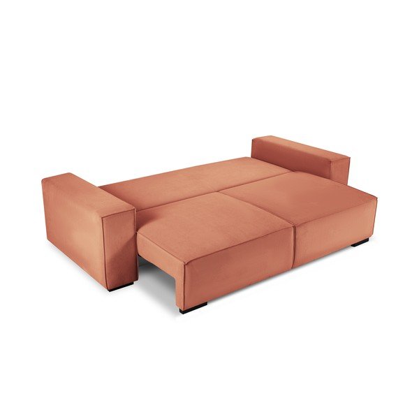 Canapea extensibilă din catifea Mazzini Sofas Azalea, roz-image-3