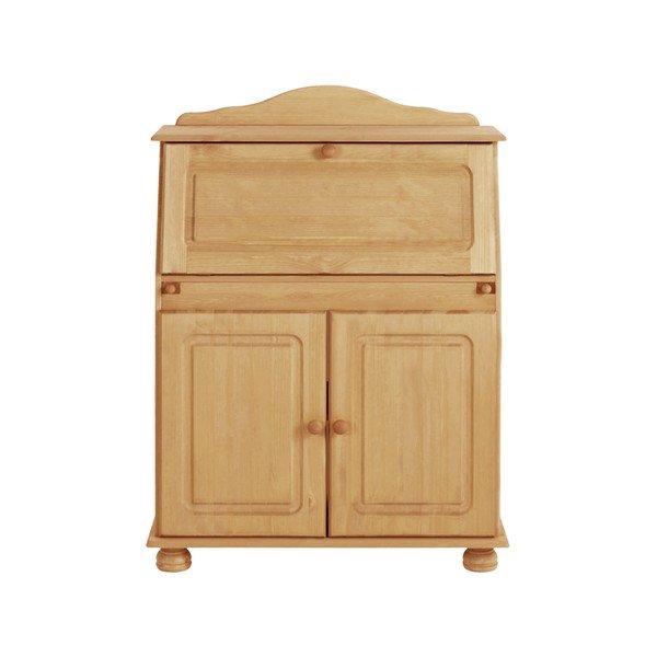 Comodă în culoare naturală înaltă din lemn de pin cu dulap de birou 107x39 cm Mette – Støraa