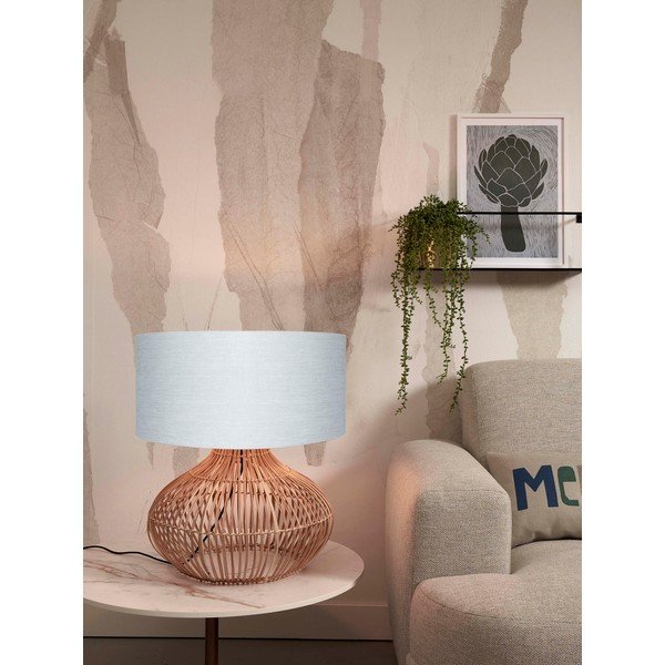 Veioză gri deschis/în culoare naturală cu abajur textil (înălțime 60 cm) Kalahari – Good&Mojo-image-2