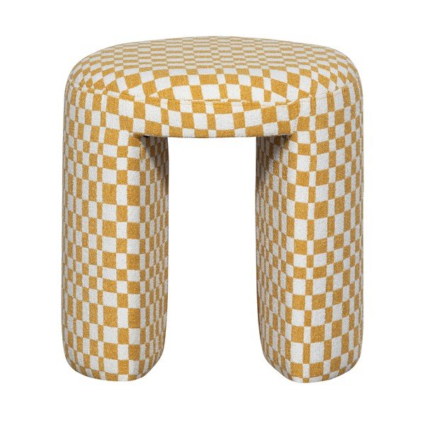 Scaun tip taburet galben tapițat Charlie – WOOOD