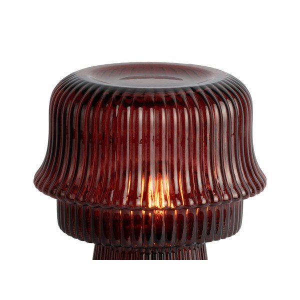 Veioză burgundy din sticlă (înălțime 26 cm) Cadiz – Leitmotiv-image-3