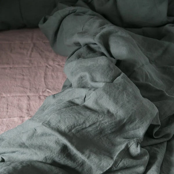 Cearceaf roz/maro din in 180x260 cm Ashes of Roses – Linen Tales-image-2