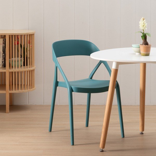 Scaune de dining albastre 2 buc. din plastic – Ixia-image-1