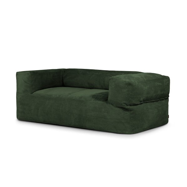 Fotoliu bean bag verde cu tapițerie din catifea reiată Sofa MooG – SLOWDOWN