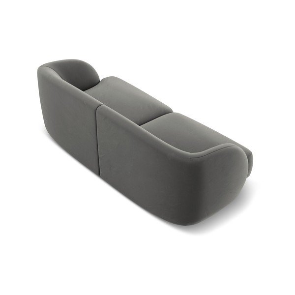 Canapea gri cu tapițerie din catifea 184 cm Miley - Micadoni Home-image-3