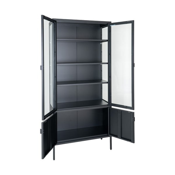 Vitrină neagră din metal 80x180 cm Brisbane – House Nordic-image-3