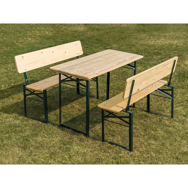 Set de dining pentru grădină din lemn pentru patru persoane – Happy Green