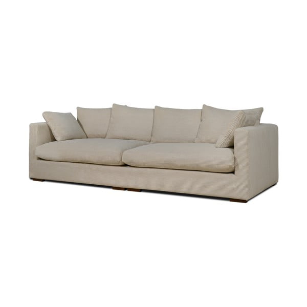 Canapea bej cu tapițerie din catifea reiată  266 cm Comfy – Scandic-image-2