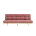 Canapea roz cu tapițerie din catifea reiată  200 cm Lean – Karup Design