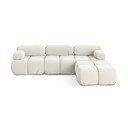 Colțar modular alb cu tapițerie din catifea Lokua – Makamii