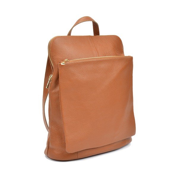 Rucsac din piele Isabella Rhea Carrie, maro coniac-image-2