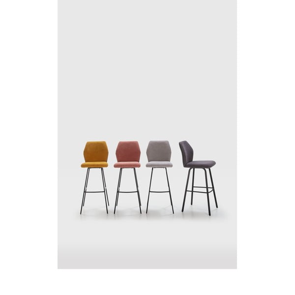 Scaune de bar galben-muștar 2 buc. 75 cm Pol – Marckeric-image-1