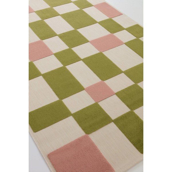 Covor tip traversă pentru interior și exterior verde/roz 80x150 cm Valma – Jotex-image-4
