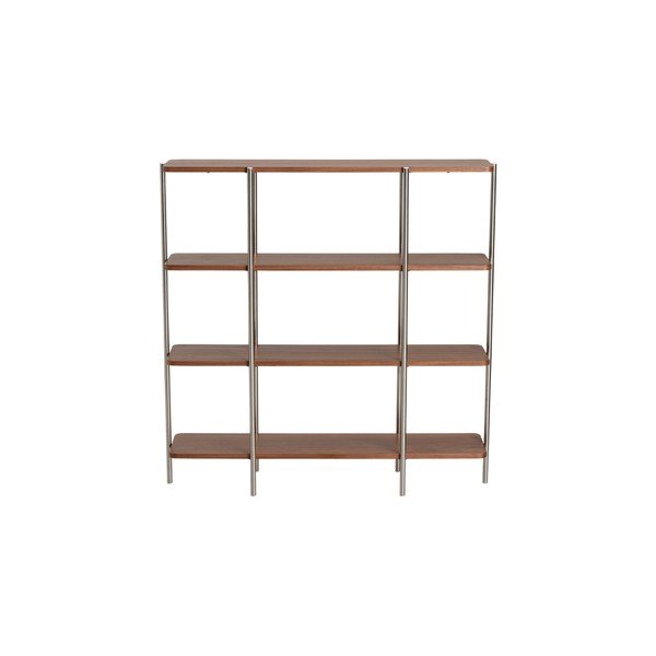 Etajeră în culoare naturală închisă cu aspect de lemn de nuc 120x120x30 cm Lyllo – Ellos Home-image-3