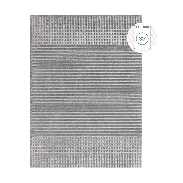 Covor gri lavabil din janilie 200x320 cm Elton – Flair Rugs