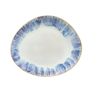 Farfurie ovală din gresie ceramică Costa Nova Brisa, ⌀ 27 cm, alb - albastru