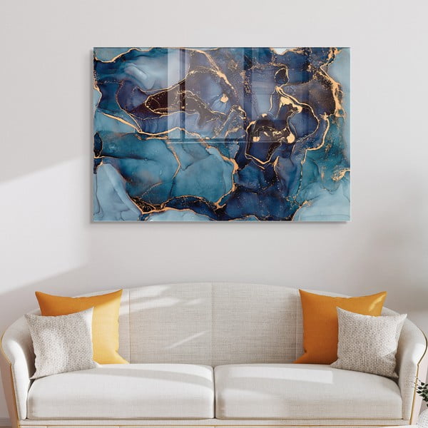 Tablou din sticlă 100x70 cm Dark Marble – Wallity-image-2