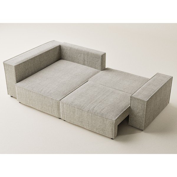 Colțar bej extensibil/cu spațiu de depozitare cu tapițerie din chenille (cu colț pe partea stângă/în formă de ”L”) Tonga – Maison de Rêve-image-3