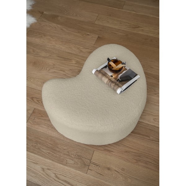 Taburet bej cu tapițerie din stofă bouclé Miuf – Miuform-image-3