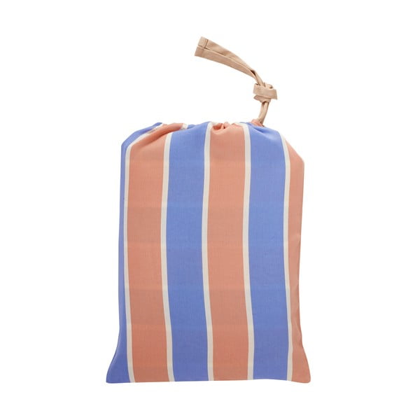 Lenjerie de pat din bumbac satinat Hübsch Sandra, 140 x 200 cm, albastru - portocaliu-image-2