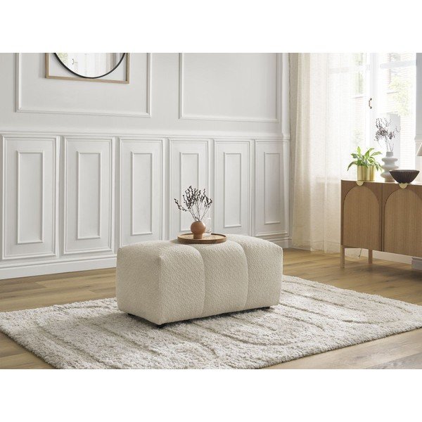 Taburet bej cu tapițerie din țesătură bouclé Roxelane – Bobochic Paris-image-4