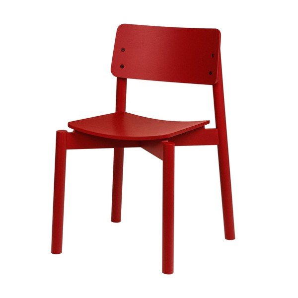 Scaun de dining roșu stivuibil Wem – noo.ma