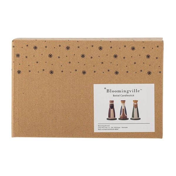 Sfeșnice 3 buc. din lemn  cu model de Crăciun Betiel – Bloomingville-image-3