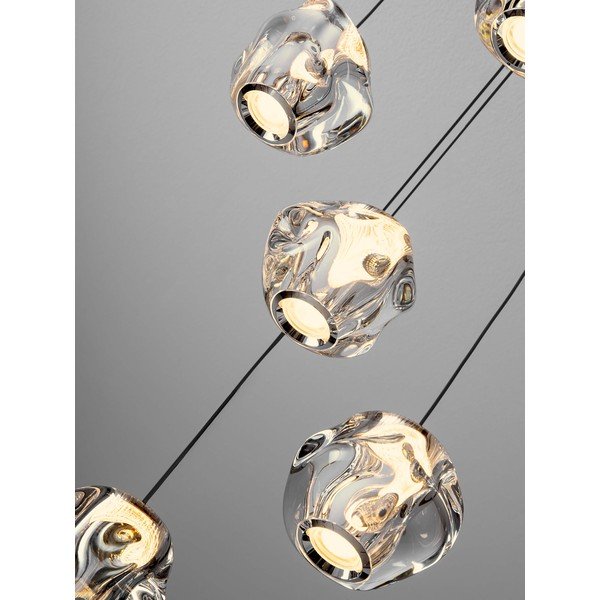 Lustră negru-mat LED cu intensitate reglabilă din metal cu abajur din sticlă acrilică ø 30 cm Ifos – Nova Luce-image-2