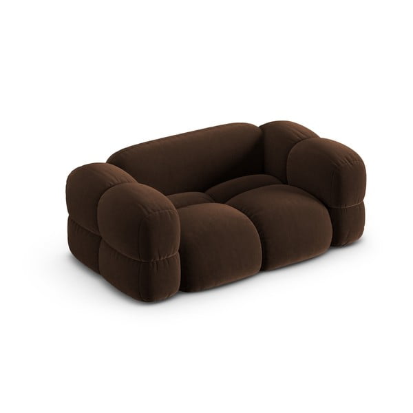 Canapea maro închis cu tapițerie din catifea 180 cm Loretto – Cosmopolitan Design-image-3