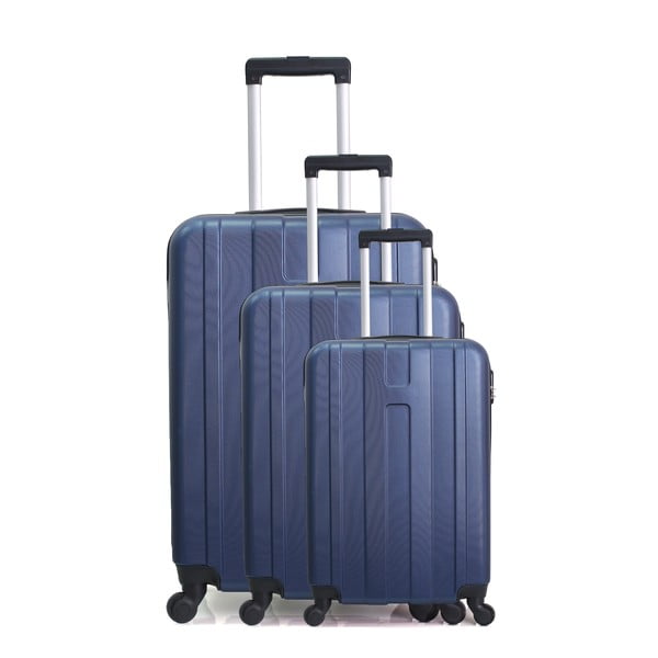 Set 3 valize cu roți pentru călătorie Hero Atlanta, albastru