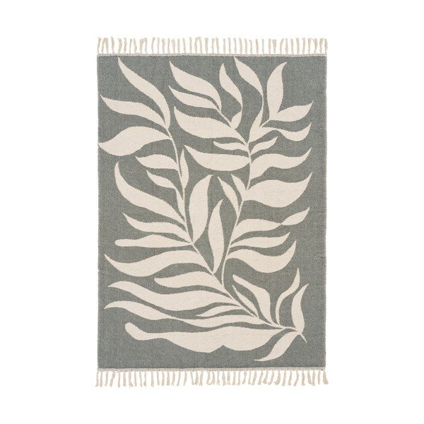 Pătură verde/bej din bumbac 130x180 cm Loni – House Nordic