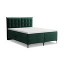 Pat boxspring verde închis cu spațiu de depozitare 180x200 cm Mikana – Makamii