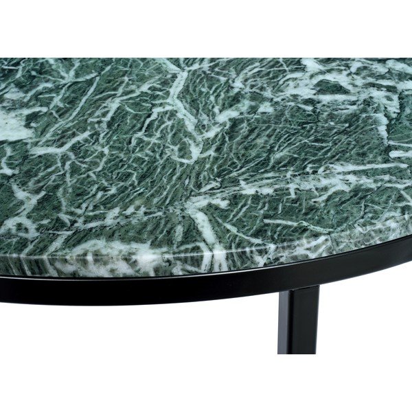Măsuță de cafea cu blat din marmură RGE Accent, ⌀ 85 cm, verde închis-image-1